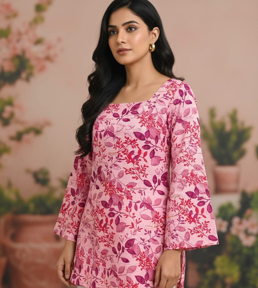 blush bloom floral tunic with free scrunchie