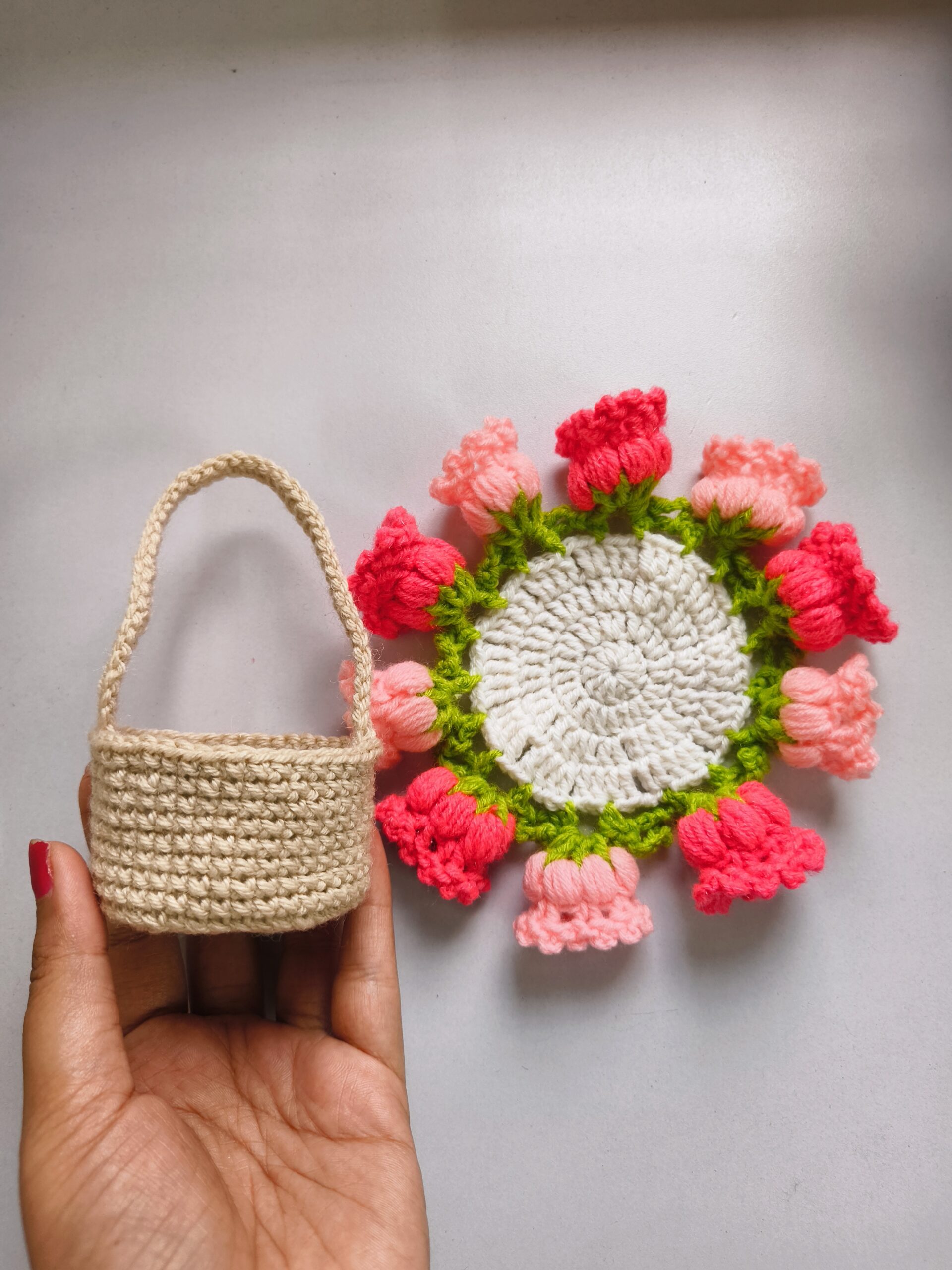 crochet coaster basket crochet coaster basket
