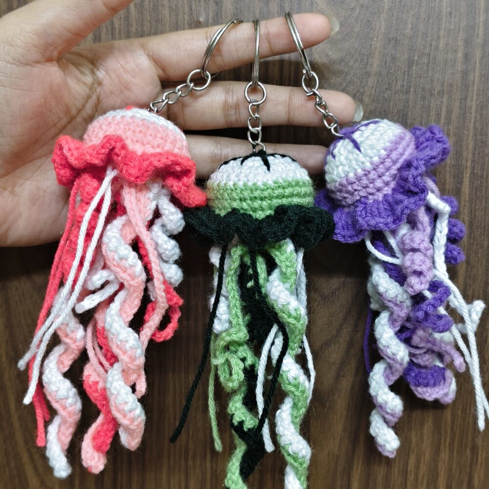 Crochet Collection jellyfish keychain