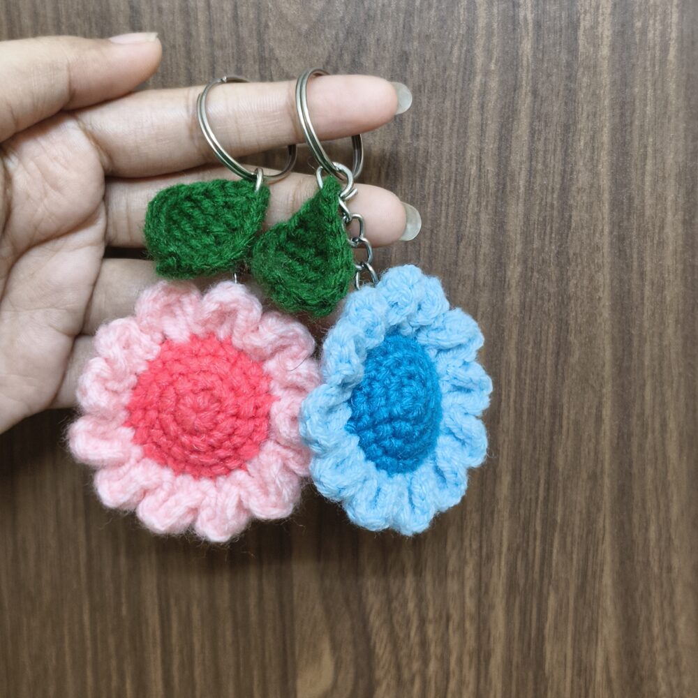 Crochet Collection crochet flower keychain
