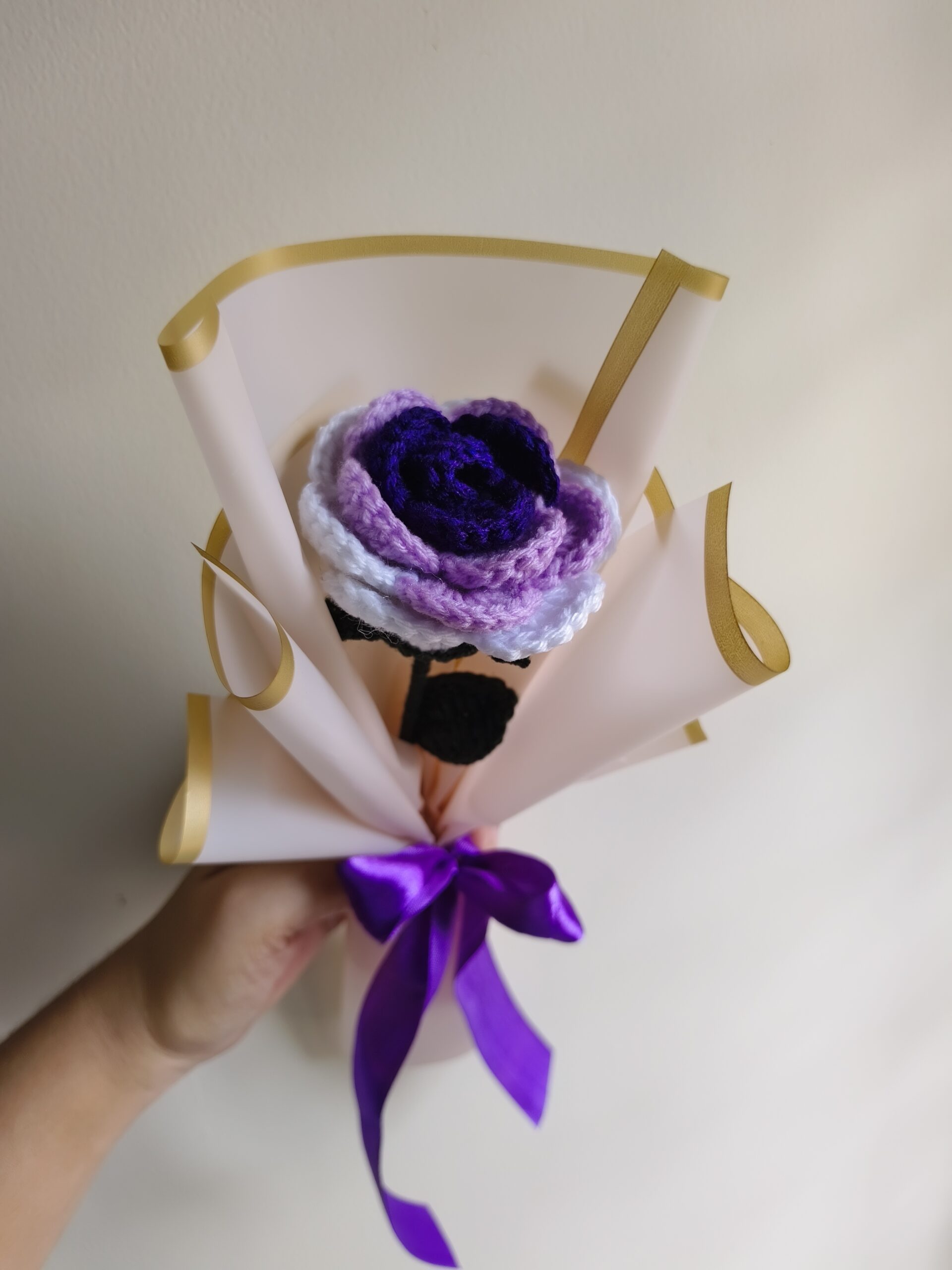 purple crochet rose ๐ purple crochet rose ๐