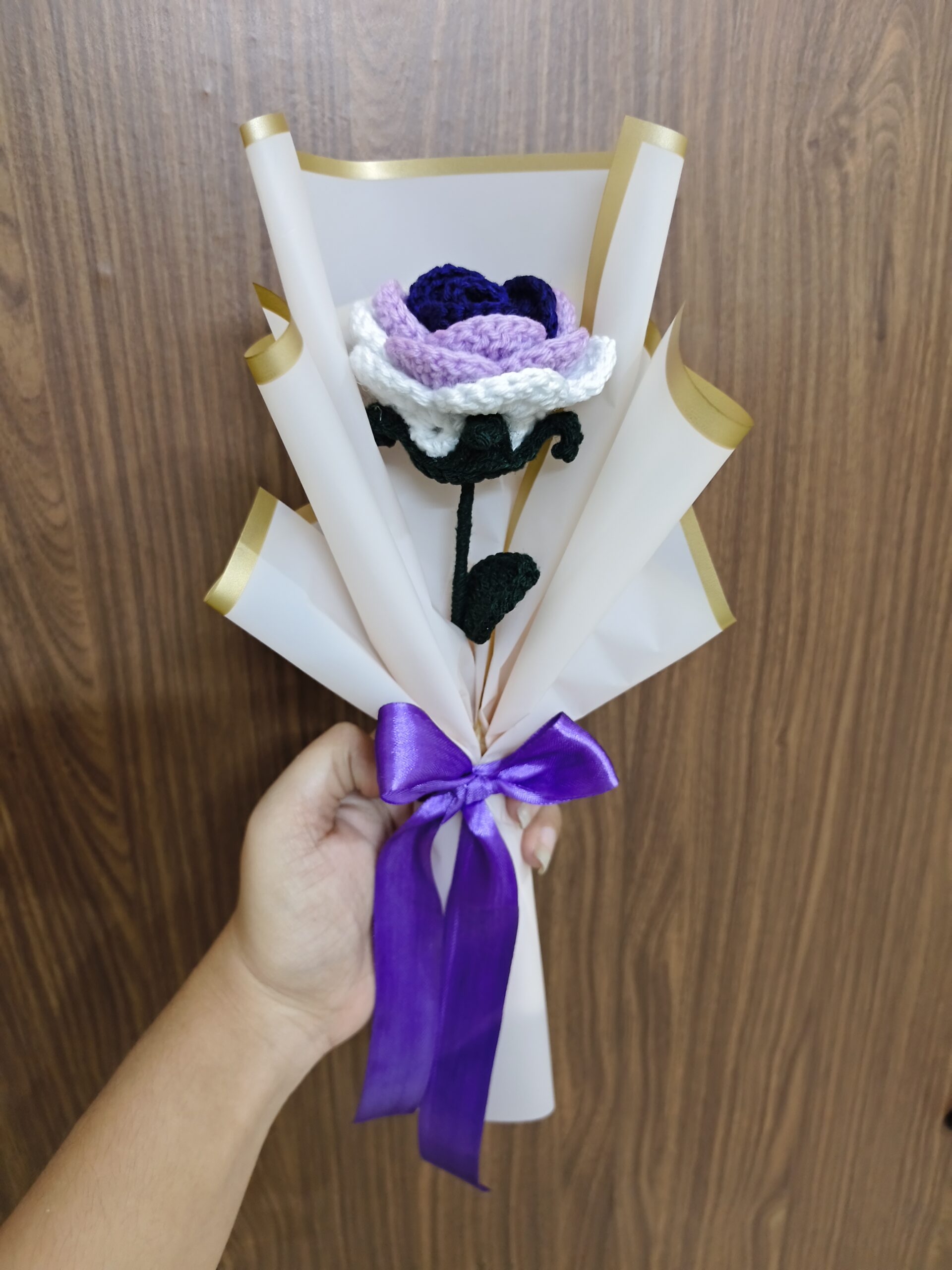 purple crochet rose ๐ purple crochet rose ๐