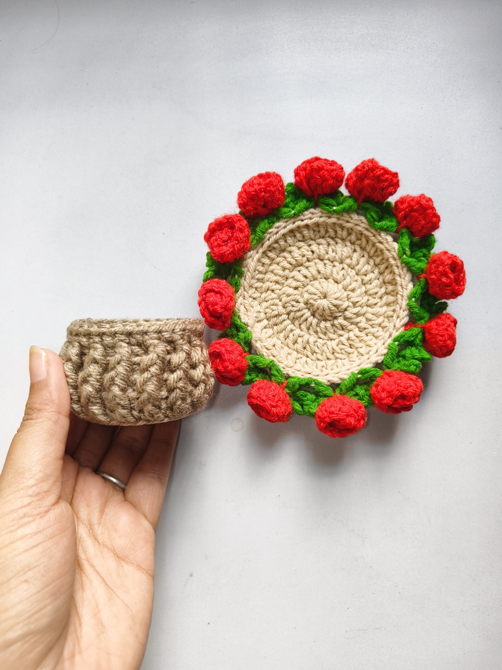 rose coaster with pot rose coaster with pot