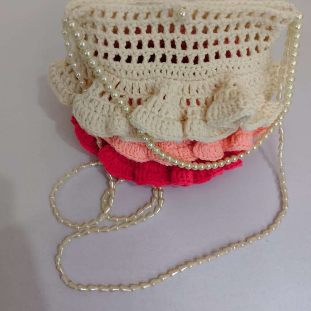 pearl ruffle bag