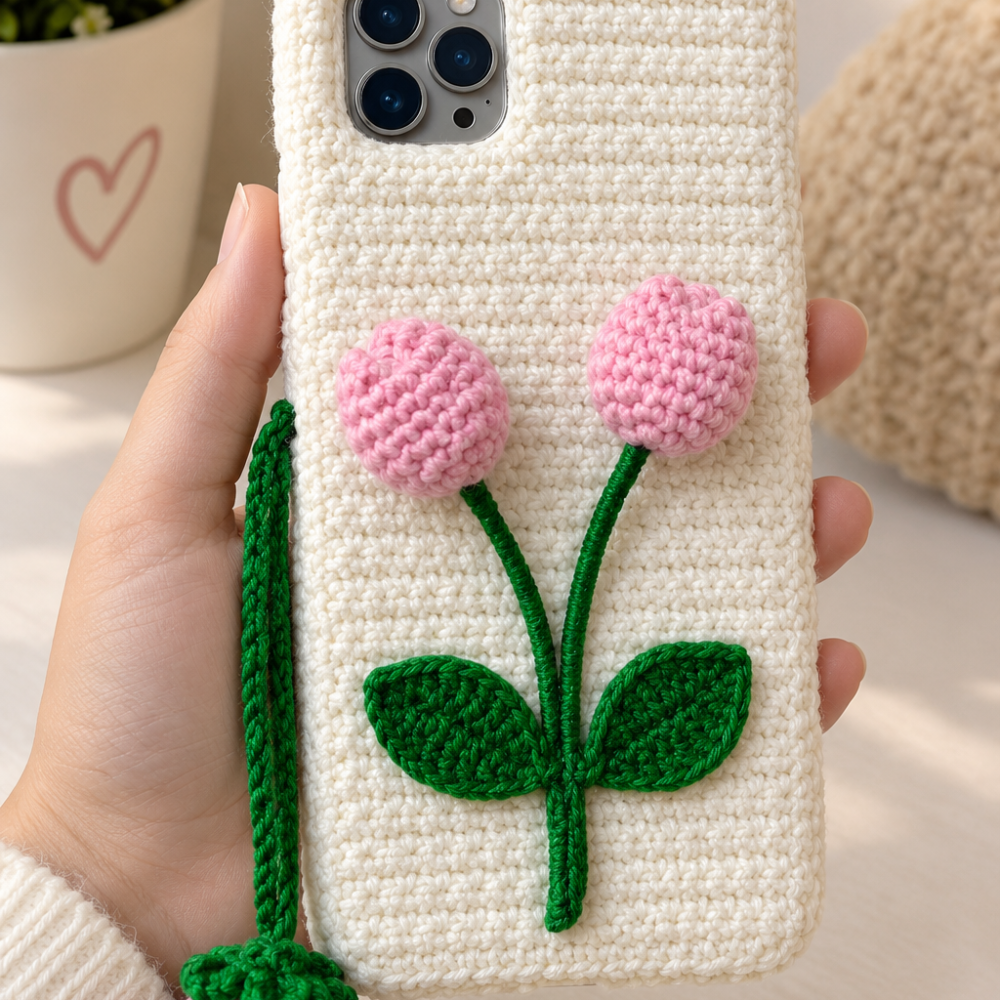 Crochet tulip back cover