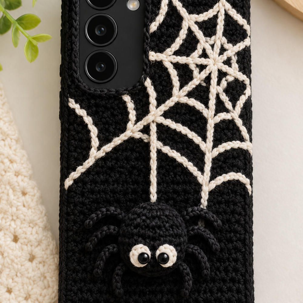 🕷️ spidey snug crochet phone cover